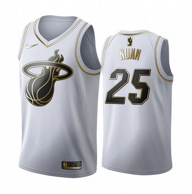 Men's Miami Heat #25 Kendrick Nunn 2019 Golden Edition White Stitched NBA Jersey Men's Miami Heat #25 Kendrick Nunn 2019 Golden Edition White Stitched NBA Jersey